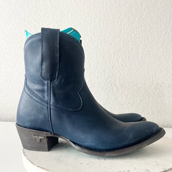 Lane Boots PLAIN JANE Womens Cowboy Bootie 9 Blue Western Cowgirl Ankle Boots - Picture 2 of 11